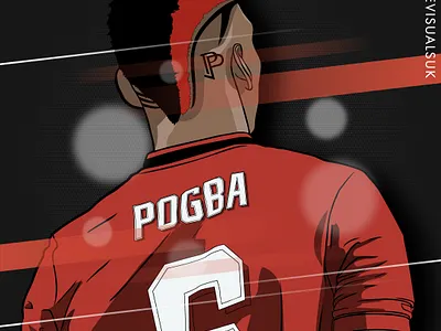 Pogba Illustration. Manchester United adobe cartoon football illustration illustrator man utd manchester united pogba premier league red devils soccer sport the reds wadevisuals