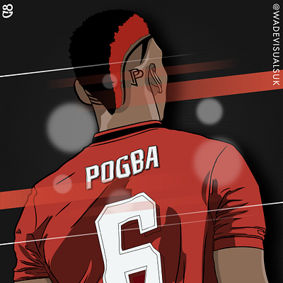 Pogba Illustration. Manchester United adobe cartoon football illustration illustrator man utd manchester united pogba premier league red devils soccer sport the reds wadevisuals