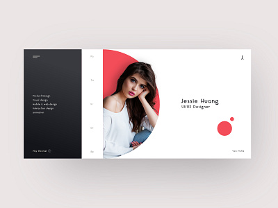 Portfolio design art designer interface landing page portfolio profile simple website