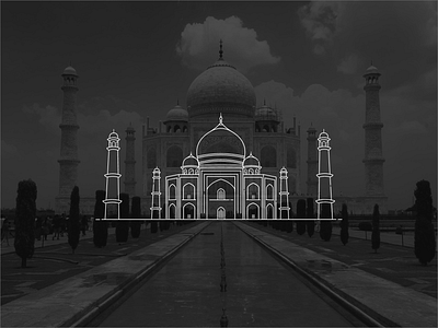 Taj Mahal illustration line illustration