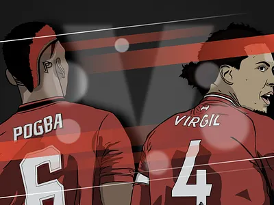North West Derby Illustration cartoon derby football graphic illustator illustration illustrator liverpool man utd manchester united pogba soccer sports the reds virgil