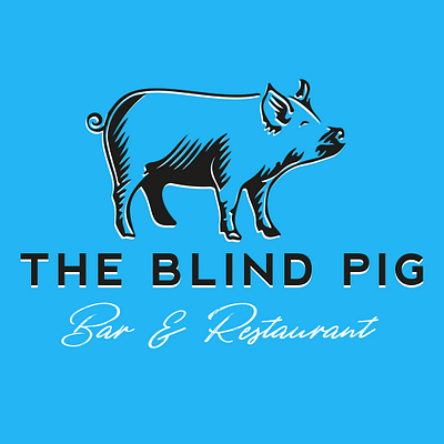 Blind Pig bar branding illustration logo restaurant