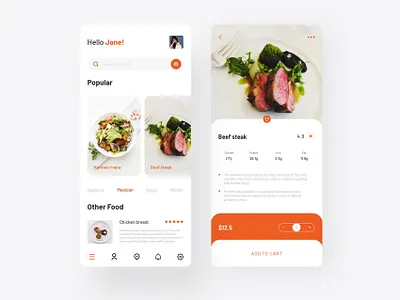 Food Service App food app foodie online shopping ui ux