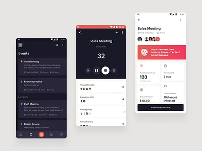 Buzzblocker - Event Tracking & Summary android app buzzword design event mobile mobile app design tally tracking typography ui