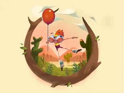 Ivy with Balloon balloon brand identity brand mascot branding design drawing fun graphic design hand draw happy illustraion illustration illustration art sketch vector