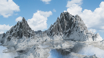 Mountain View Blender 3d blender lake landscape mountain ninety niners view