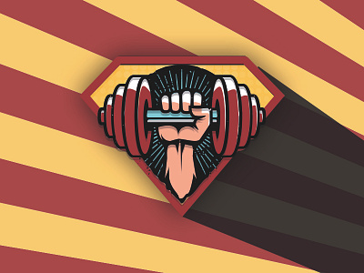 Fitness Logo comic fitness lichtenstein logo popart retro superhero