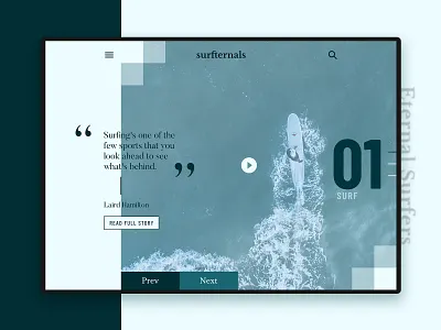 Surfternals | Website Design blue brand branding design minimal sea surfing ui ux waves web website