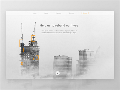 Minimal landing page 003 build dailyui design donate grey homepage landingpage minimal palaces ui ui design ux ux design web web design website