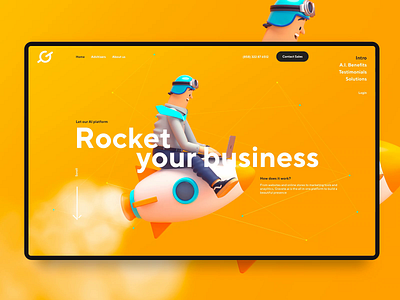 Homepage design for AI startup 3d 3d characters artificial intelligence homepage landing page motion