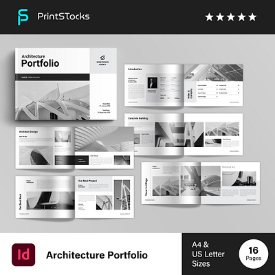 Architecture Portfolio Landscape Template architect architecture brochure building case study corporate creative proposal design editorial graphic design interior design landscape lookbook magazine minimal minimalist portfolio print template