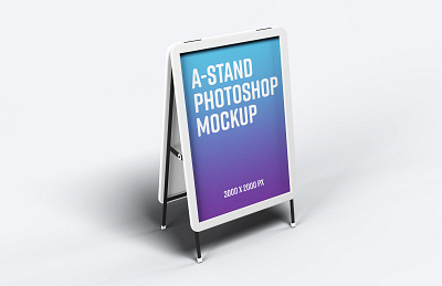 A-Stand Mockup advertising board display mockup psd photoshop