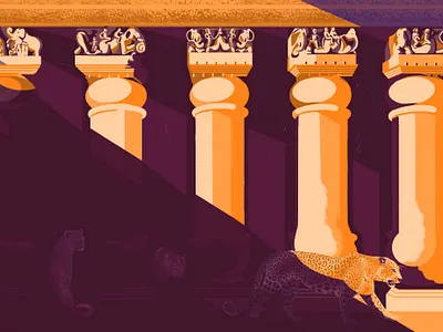 Leopards in Sanjay Gandhi National Park brand illustration cover design digital illustration digital painting editorial illustration illustration photoshop illustration poster art