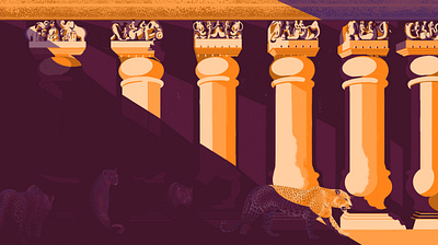 Leopards in Sanjay Gandhi National Park brand illustration cover design digital illustration digital painting editorial illustration illustration photoshop illustration poster art