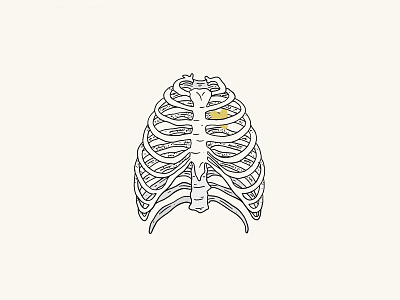 Inktober Day 08 / Frail design graphicdesign halloween illo illustration inktober inktober2018 inktober2019 ribs skeleton