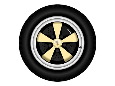 Porsche Fuchs Wheel automotive car carrera figma fuchs illustration oldtimer porsche vector vehicle wheels