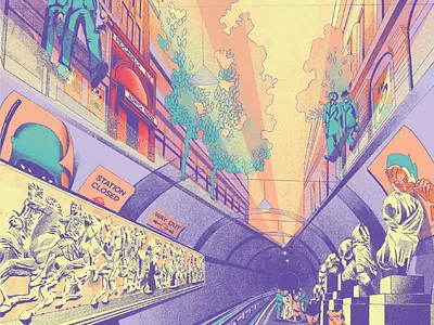 AOI london stories brand illustration digital illustration digital painting editorial illustration illustration photoshop illustration poster art