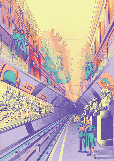 AOI london stories brand illustration digital illustration digital painting editorial illustration illustration photoshop illustration poster art