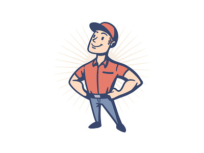 Retro Handyman Mascot Logo cartoon character character design design handyman illustration logo logo design mascot mascot design repairman retro vintage vintage logo