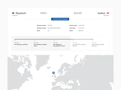 Eimskip track and trace clean logistics progress shipment shipping simple tracking