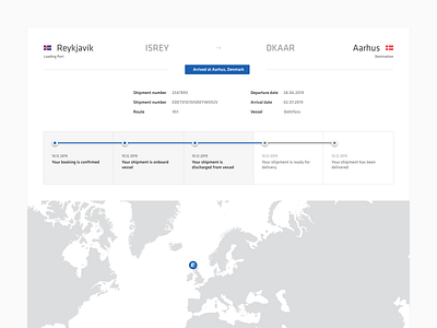 Eimskip track and trace clean logistics progress shipment shipping simple tracking