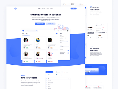 Influencer marketing platform – Landing page app clean design development influencer influencer marketing landing landing page landingpage marketing product social social network socialmedia ui ux web