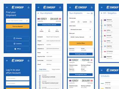 Eimskip shipment app app logistics progress schedule shipment tracking