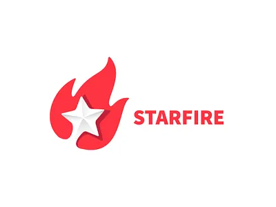 (Logo for Sale) StarFire fire logo logo design negative negative space simple space star white space