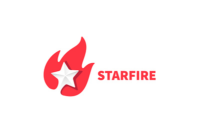(Logo for Sale) StarFire fire logo logo design negative negative space simple space star white space