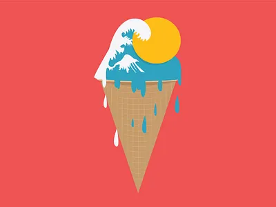 Sun's cream. flat design graphic design ice cream illustration illustration art illustrator personal project sea vector vector art