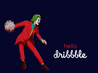 The Joker art basketball blood clown dribbble drible face firstshot hahaha happy hello dribbble illustration joker jokes kill photoshop psycho smile sport