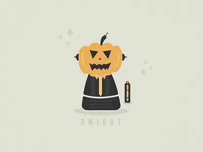 Dwight the Robot design dwight halloween illustration pumpkin robot schrute season spooky the office typography vector weeklywarmup