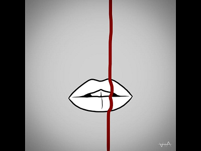 Bloody Lips handdrawn illustration vector