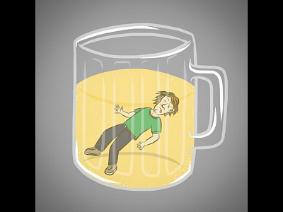 Drinking Time handdrawn illustration vector