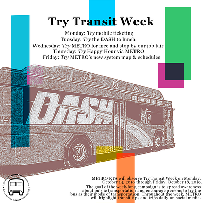 Metro "Try Transit Week" poster branding campaign design public transport