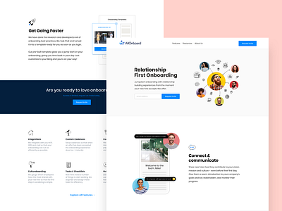 AllOnboard Website Concept blue hr illustration onboarding web design