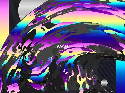 Wave Poster abstract abstract art artwork colorful everyday gradient iridescent klarens poster poster art vaporwave wave waves