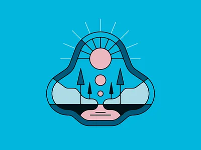 Homeward forest homeward illustration landscape stained sun sunrise sunshine trees