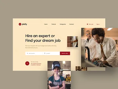 Job agency - landing page clean creative design homepage landing minimal shot simple ui visual design web webdesign website