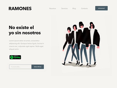 The Ramones Landing illustration landing landing design people simple small software the ramones website