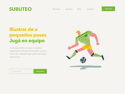 Football Soccer Landing football illustration illustration design landing people simple small soccer software subuteo ui web