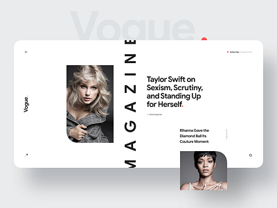 Vogue. Magazine black clean dark design desktop flat light magazine minimal mobile red typography ui ux vogue web website