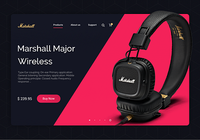 Electronic Product Shop UI app design branding clean design ecommerce website headphones home page logo design product page design shop ui design web page design