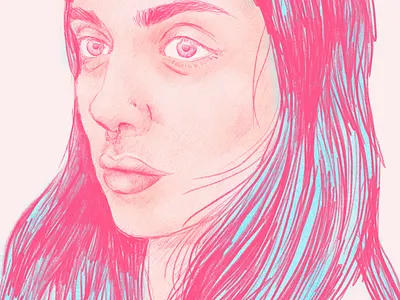 Self Portrait face female illustration procreate self portrait
