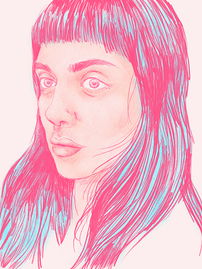 Self Portrait face female illustration procreate self portrait