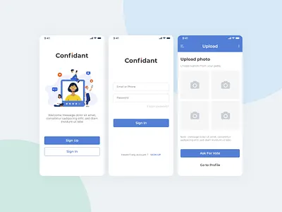 Confident | App for asking vote android app app design icon illustration ios mockup ui uiux ux