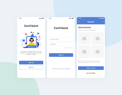 Confident | App for asking vote android app app design icon illustration ios mockup ui uiux ux