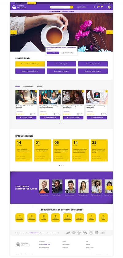 Digital Learning - UI/UX using Figma design digital learning e learning figma learning management system lms ui uidesign ux web website design