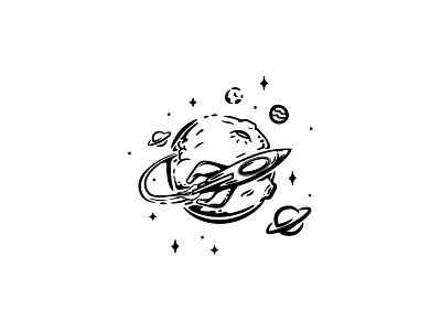 Spaceship art branding design illustration moon moonshot planet space spaceman spacescape spaceship stars vector