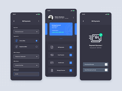 Online Banking - Dark Mode app branding dark mode design icon ios app perfect simple ui ux